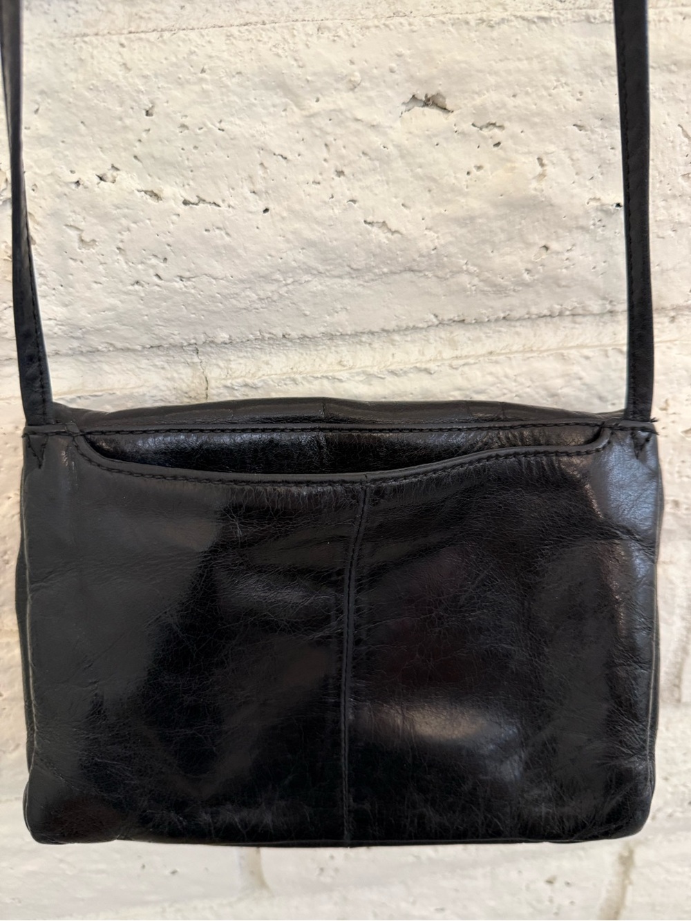 HoboClassic Black Leather Crossbody Bag